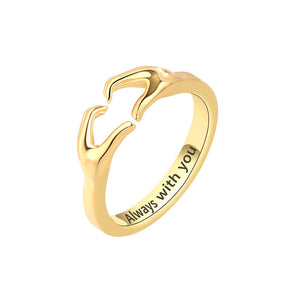 Loving Hugging Hands Couple Ring