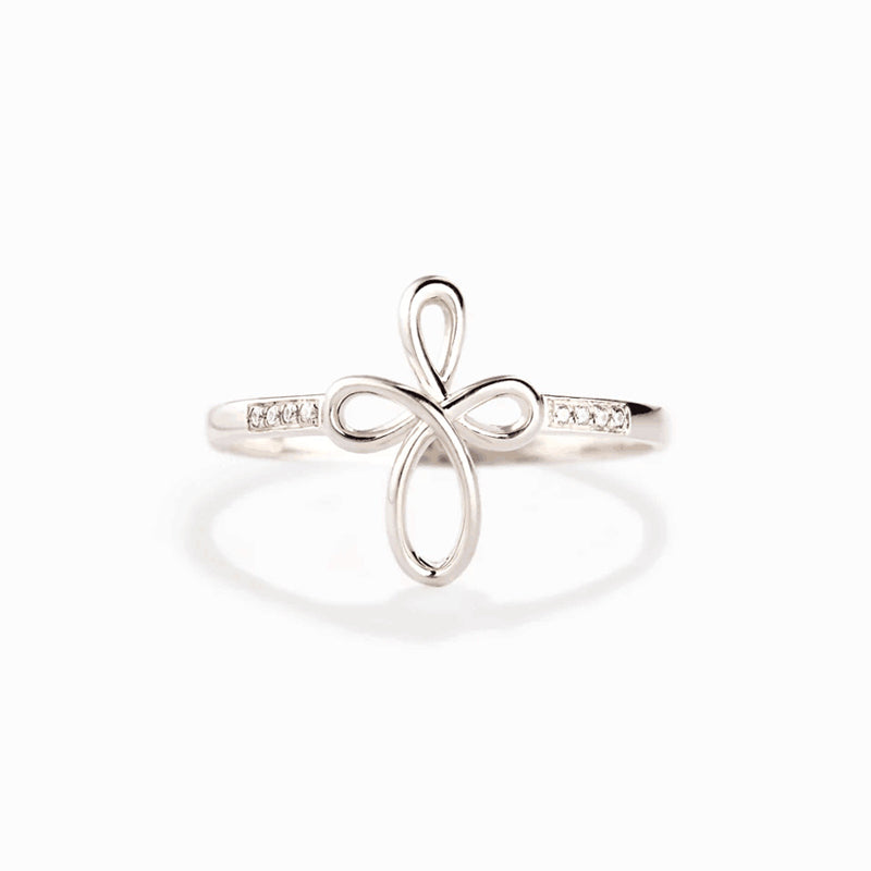 Micro Pave Cross Wrap Ring