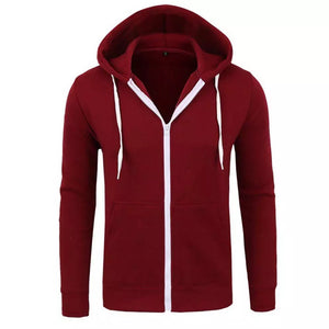 Zip Solid Hoodie