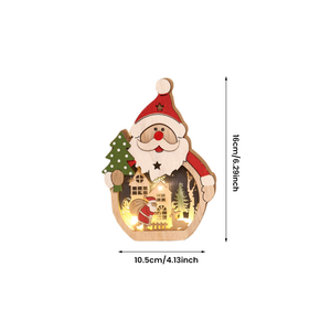 LED Chirstmas Wooden Ornaments Lighting