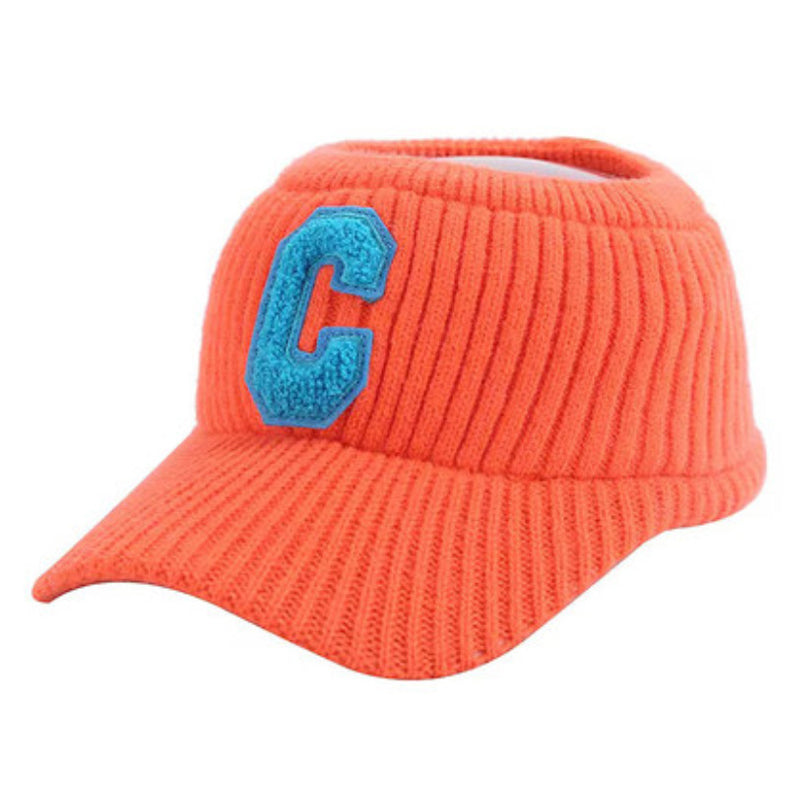 New C Letter Knitted Visor Cap