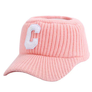 New C Letter Knitted Visor Cap