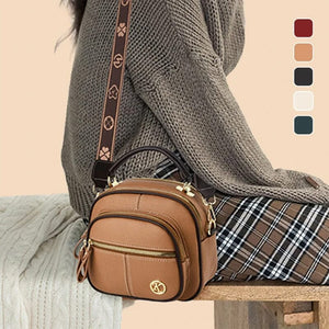 Adjustable Wide Shoulder Strap Leather Bag