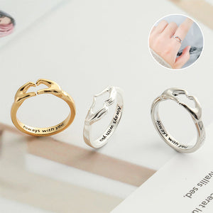 Loving Hugging Hands Couple Ring